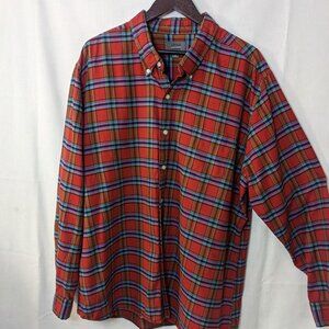 Saddlebred 1888 Men's Vintage Oxford Plaid Long Sleeve Shirt Size XXL